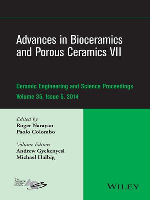cover image of Advances in Bioceramics and Porous Ceramics VII